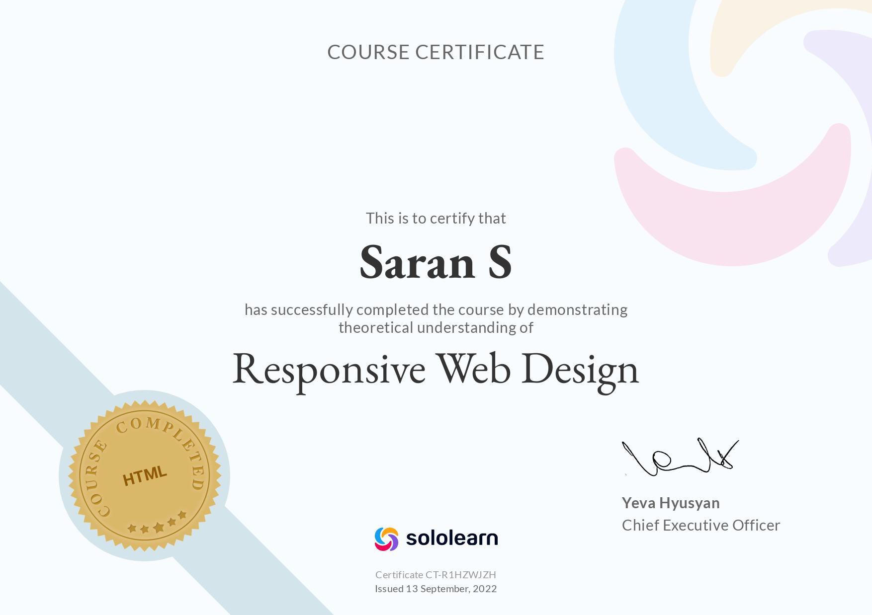 Sololearn Certificate